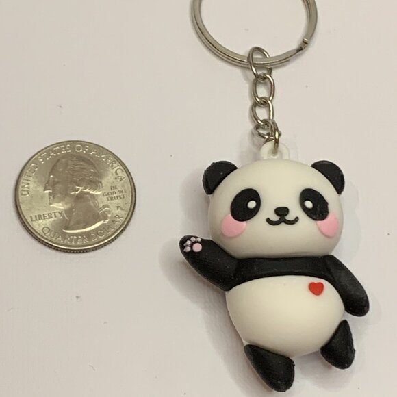 Panda Bear Keychain, Panda Keychain Gift Idea, Silly Animal Accessories, Panda - Picture 1 of 4